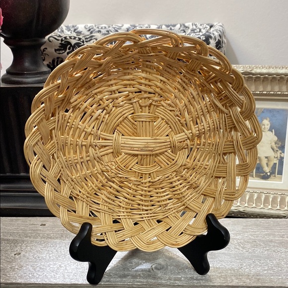 Other - Vintage Woven Rattan 8” Basket!